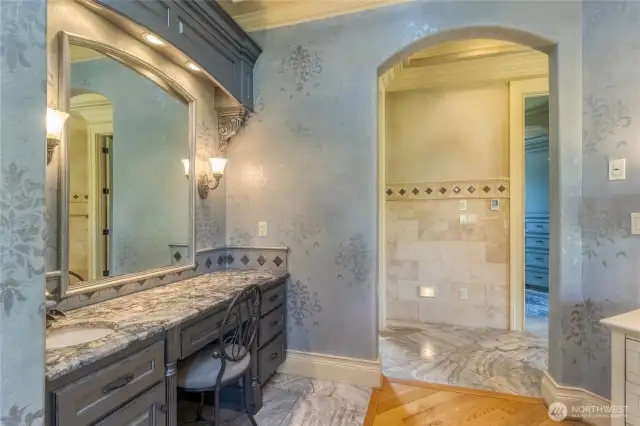 Built in vanity beauty bar