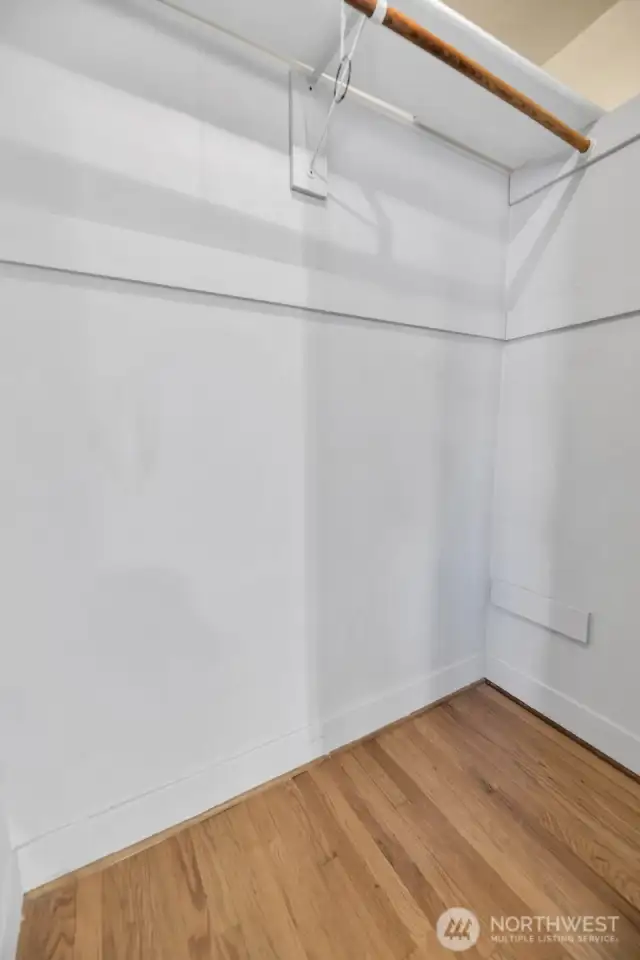 Walk-in closet off living room