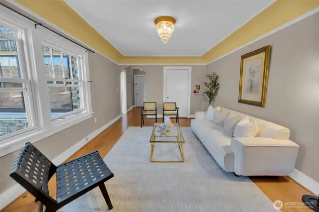 View of Spacious living room and entry