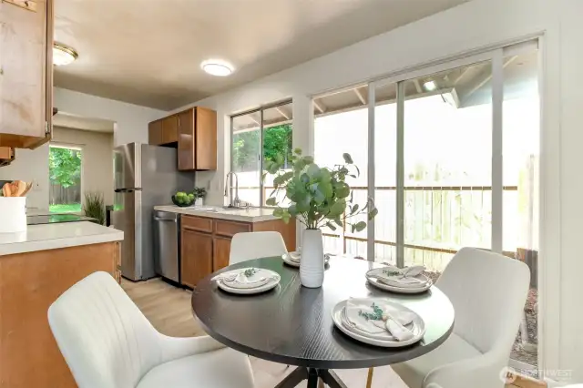 Kitchen, Eat Space, Sliding door to BBQ area.