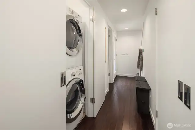 Laundry closet in main hallway