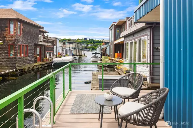 Large waterside deck off the primary bedroom