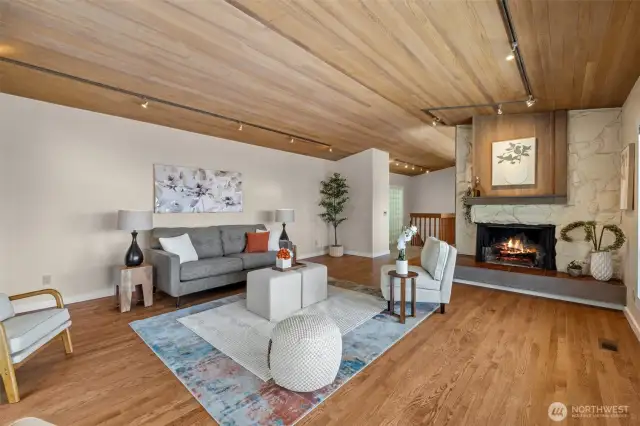 Incredible living room with volume and warmth!  Just sit back and enjoy!