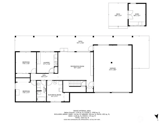 Lower level floor plan