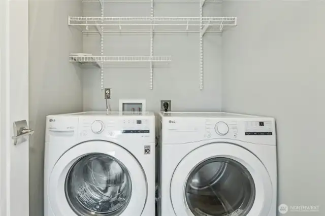 Washer and Dryer conveniently located in Upper Level