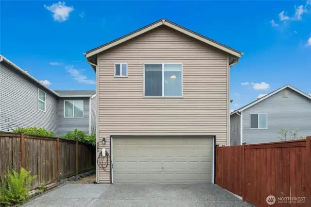 Garage at the back of home
