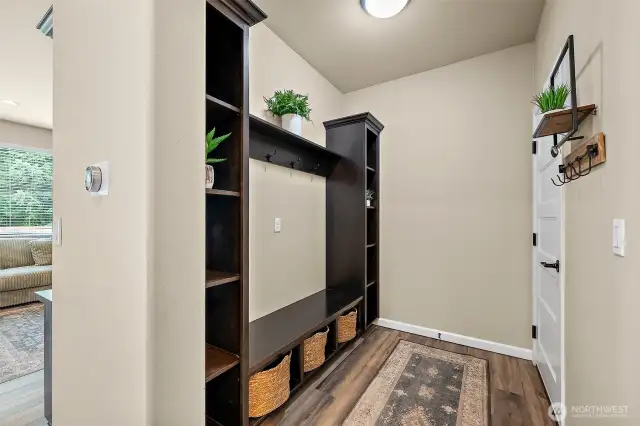 mudroom area off the garage