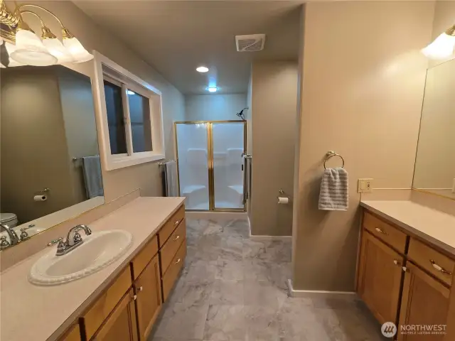 Primary bathroom.