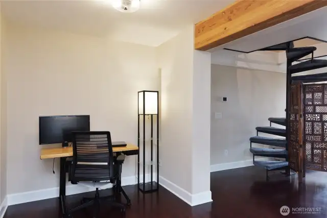 Work space or reading area off living room