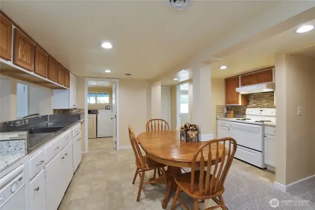 Downstairs kitchen with eating space