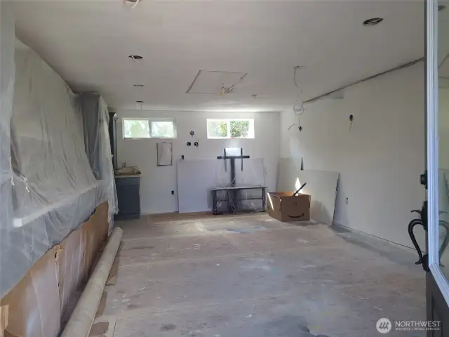 Interior of studio, finishing remodel