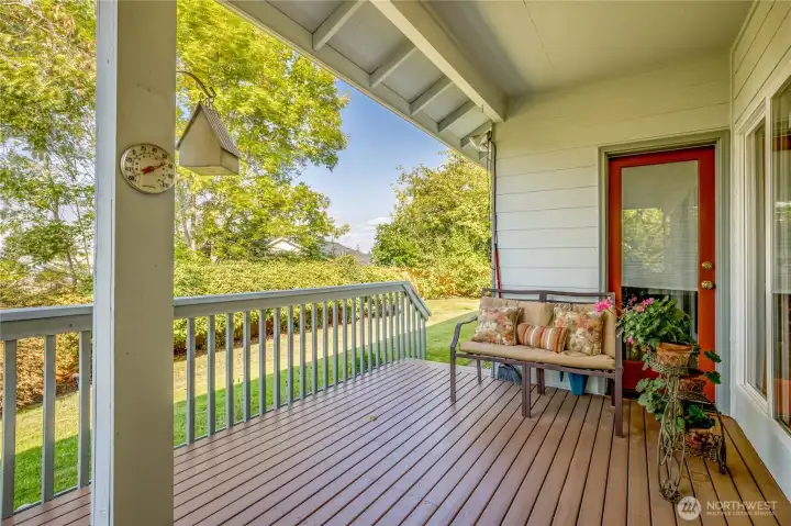 Red door opens to the primary suite