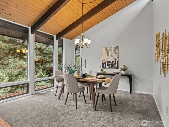 Mature landscaping allows for plenty of privacy without compromising the natural light.