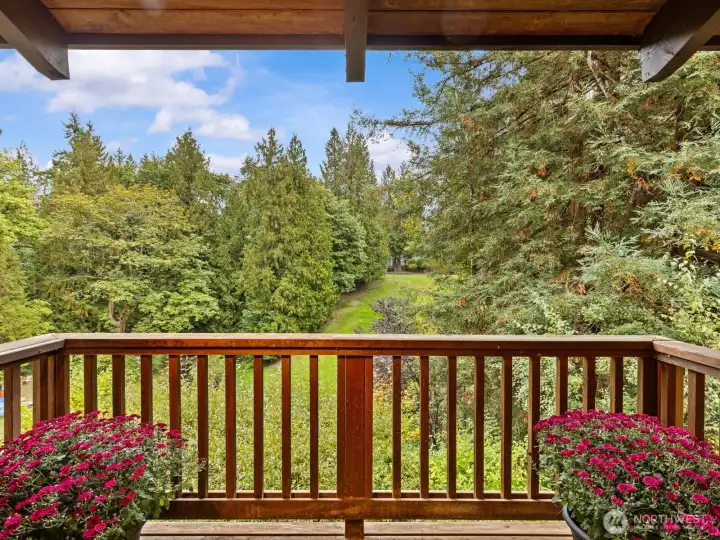 The back porch gives you a covered spot to enjoy the fresh air year round.