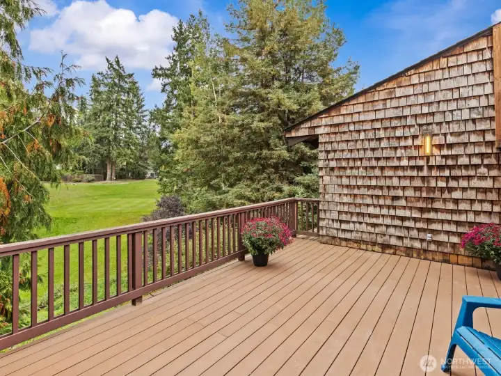Cedar shake siding allows the home to blend in.