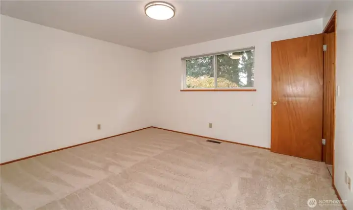 Primary, with door to half bath