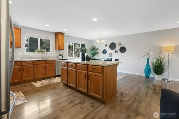 Open Kitchen to dining and living room