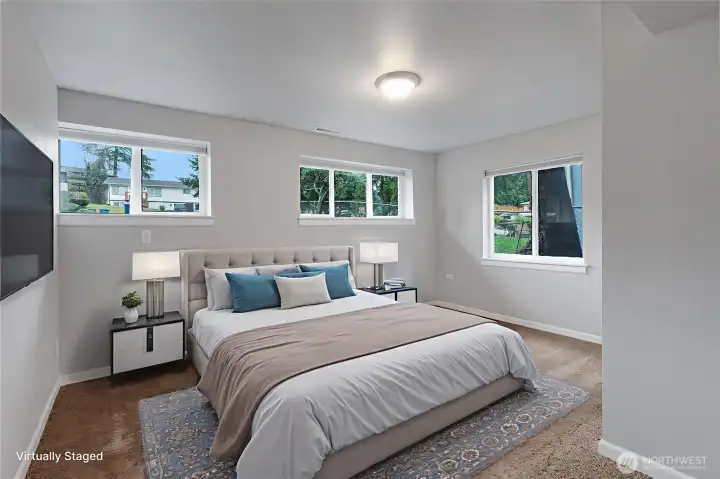 Nice sized bedroom downstairs. *Virtually Staged*