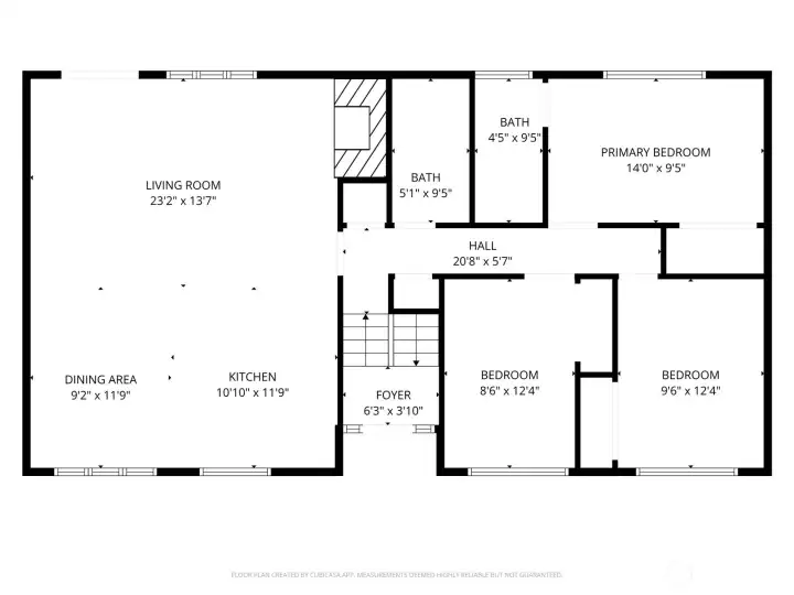 Floor Plan of upstairs. Dimensions are not guaranteed.