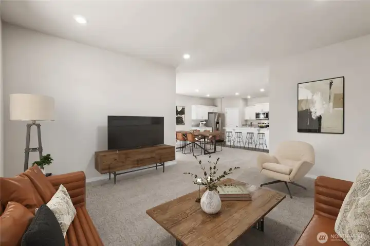 Virtually staged. Laminate flooring through main living spaces of the home. Photos are for representational purposes only. Colors and finishes may vary.