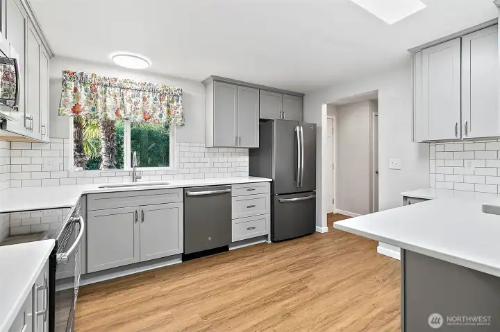 Great counter space and great cabinet space.