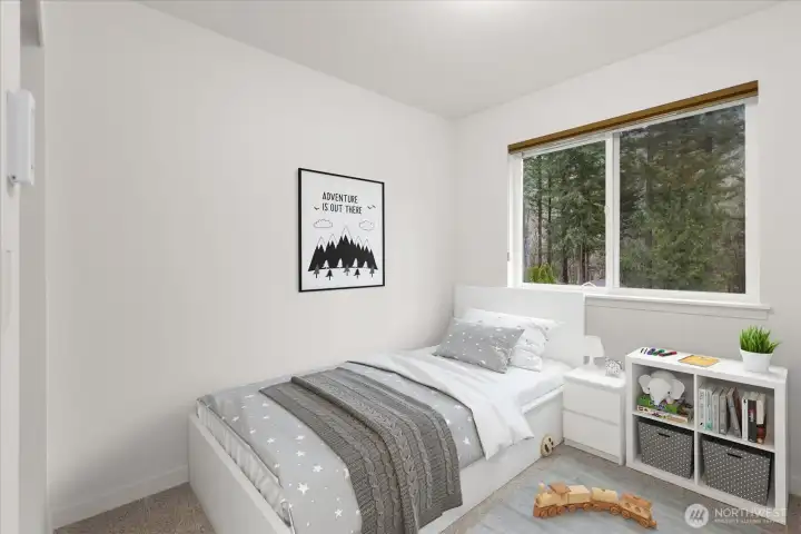 This bedroom has been virtually staged.