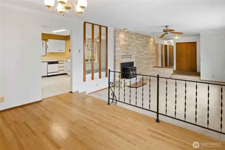 Hardwood floor in the dining room