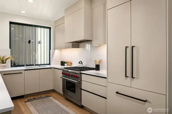 Integrated appliances and Wolk gas range