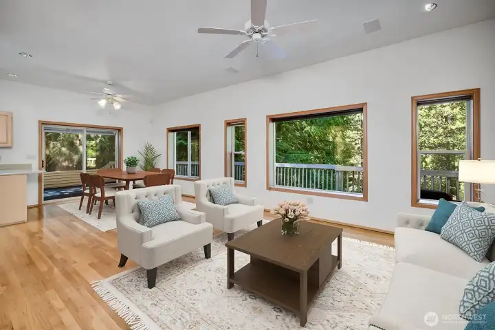 virtually staged living/dining