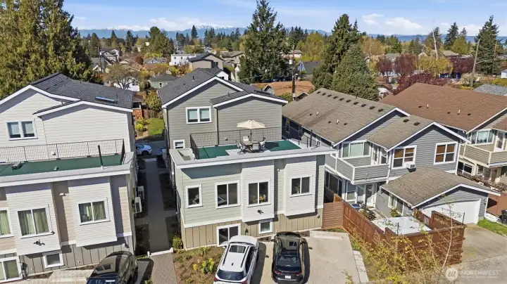 The walkways easily connect parking and all the units. Take the walkway to 26th Ave NW.