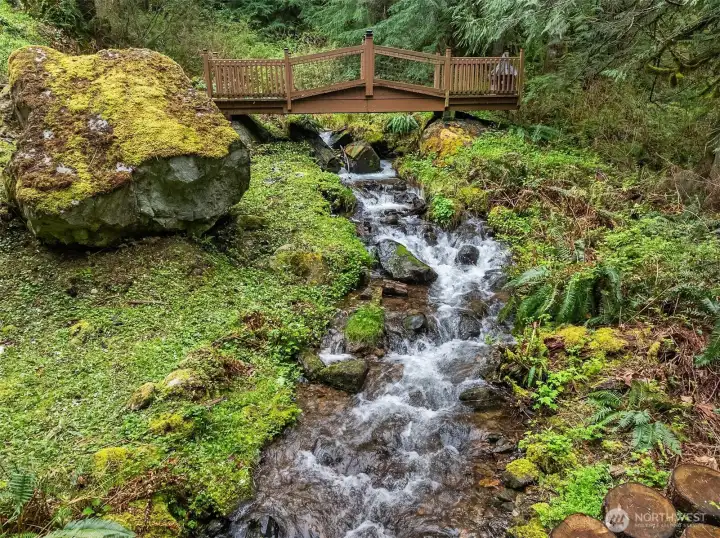 This creek keeps the house about 10 degrees cooler in the summer,