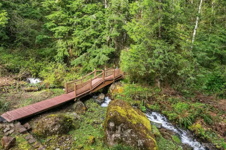 Wake up to the sound of this amazing waterfall in your backyard.