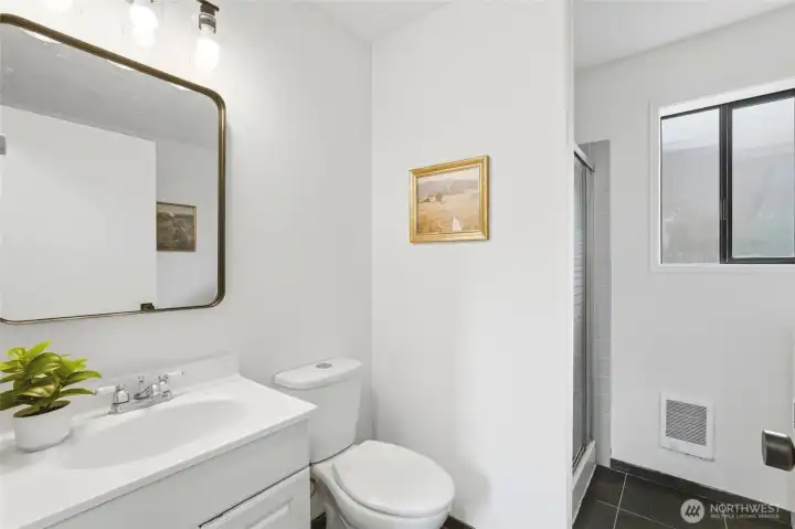 3/4 bath on the lower level. 3/4 bath on the lower level.