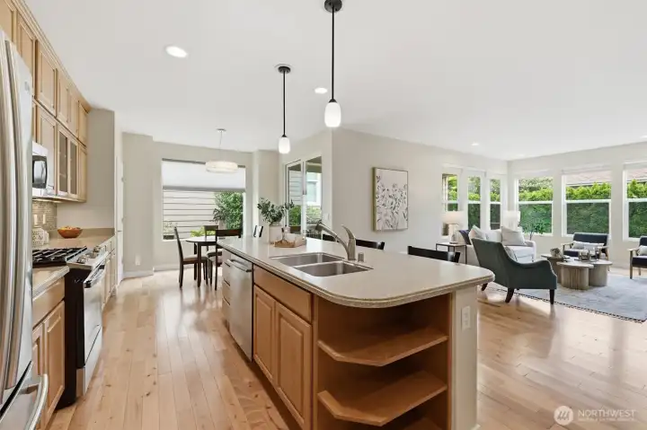 What a beautiful space! The oversized island is the perfect focal point for the kitchen. What a beautiful space! The oversized island is the perfect focal point for the kitchen.