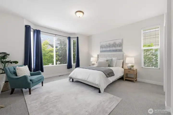The primary suite has great size and also benefits form beautiful natural light. What a beautiful spot to begin and end your day. The primary suite has great size and also benefits form beautiful natural light. What a beautiful spot to begin and end your day.