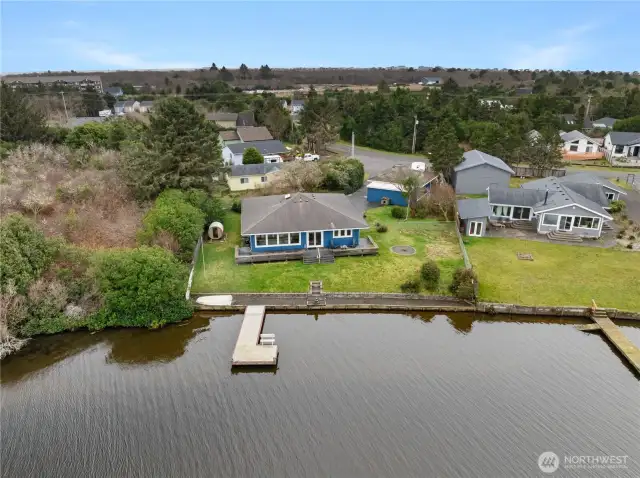 Aerial view of home from Lake Minard