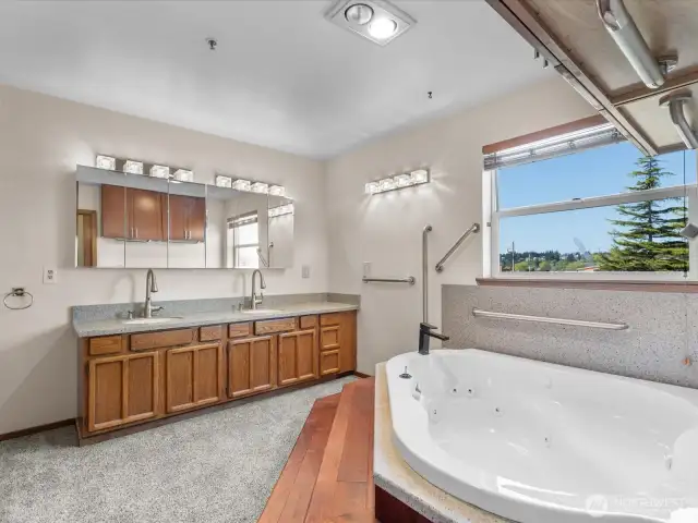 Large soaking tub