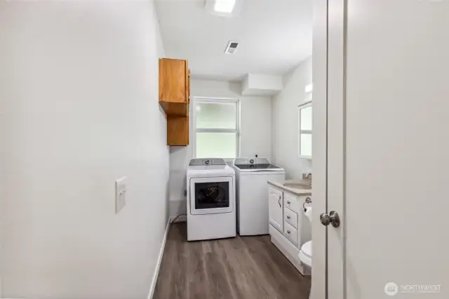 Laundry and 3/4 bath lower level