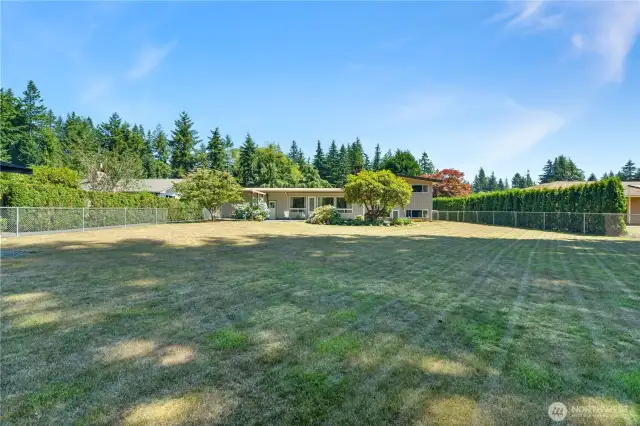 fully fenced back yard