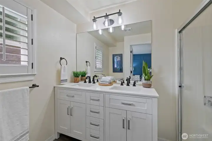 Remodeled Primary Bath w/ dual vanity