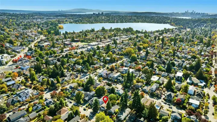 Seattle's Favorite Playground is a hop, skip and a jump away.  At Aurora N. 83rd shoots straight to Green Lake.