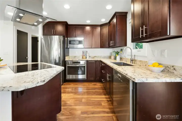 Energy efficient induction cooktop saves dollars.
