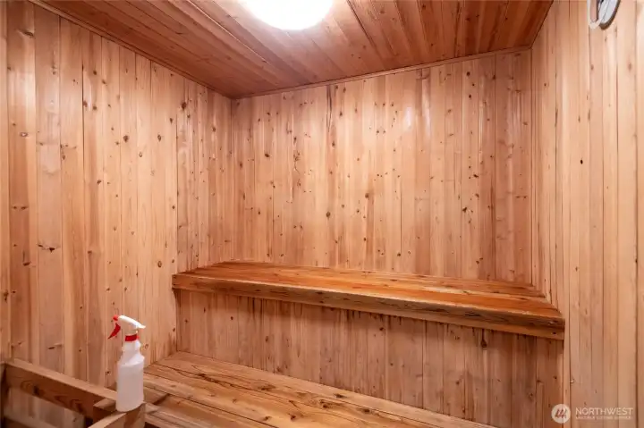 Community sauna for year-round relaxation and rejuvenation.