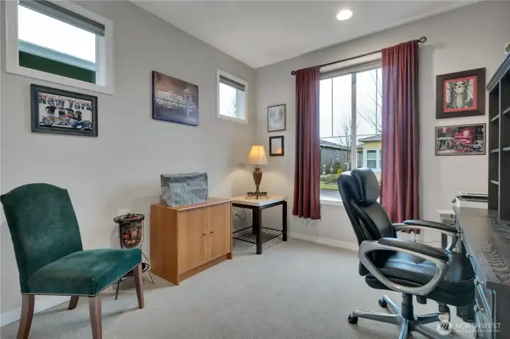 Second main floor bedroom currently used as a den.