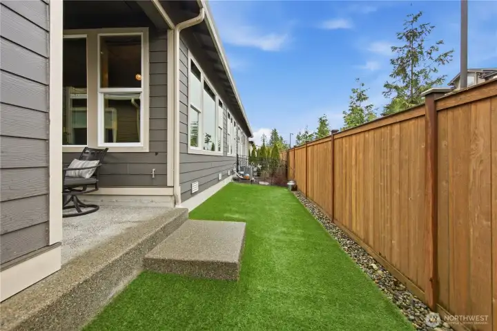 Turf lawn helps pack and go lifestyle with no maintenance..