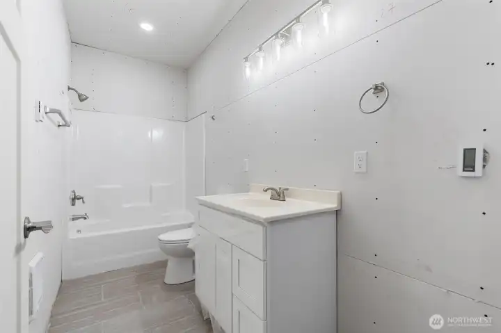 Bathroom with heated floor