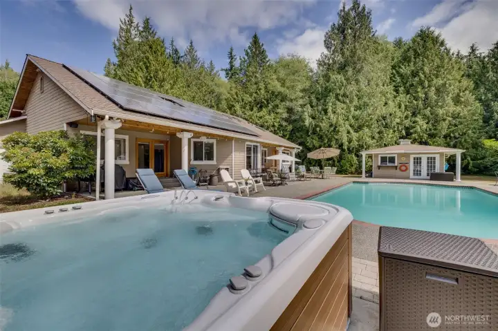Here is a view from the Hot Tub to the pool.