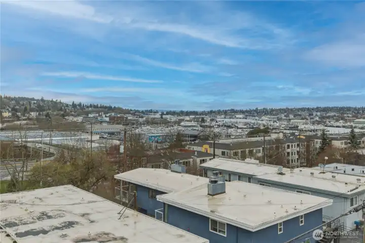 Main floor deck views of the Olympic Mountains and Ship Canal