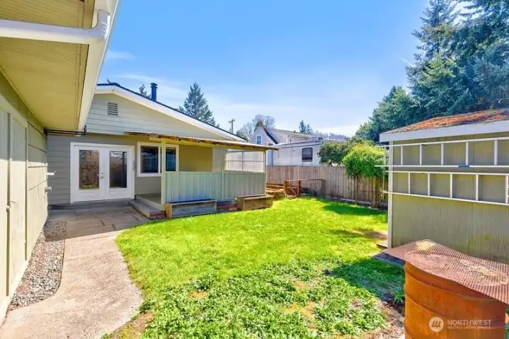 Backyard looking towards the house.