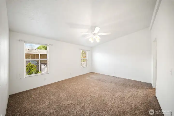 Freshly cleaned carpets throughout